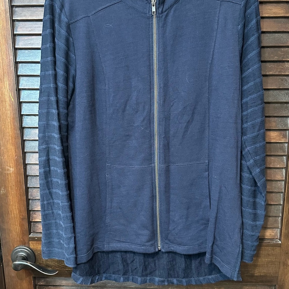 Navy Blue Market & Spruce Zip-Up Hoodie